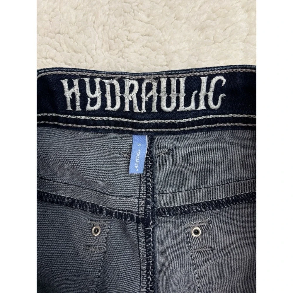Hydraulic Nolita Ankle Skinny Jeans Size 6 Blue Embroidered Stretch Y2K 90s - Picture 5 of 11